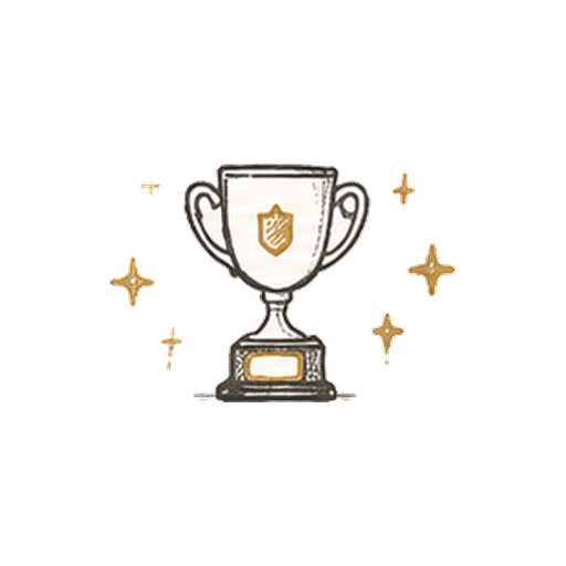 Trophy with gold stars